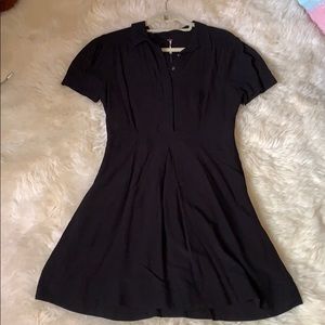 Free People Black Collared Dress